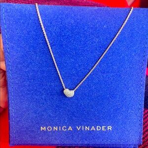 Monica vinader. Nura heart diamond necklace in rose gold.